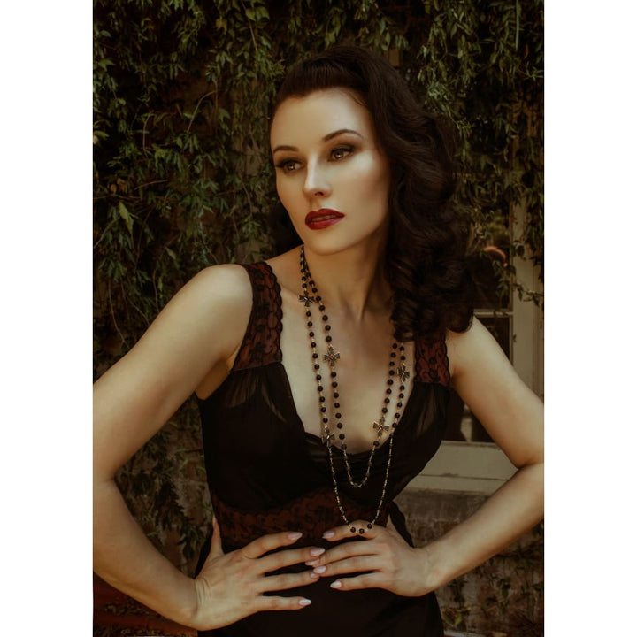 ruby faceted onyx necklace relics of virtue