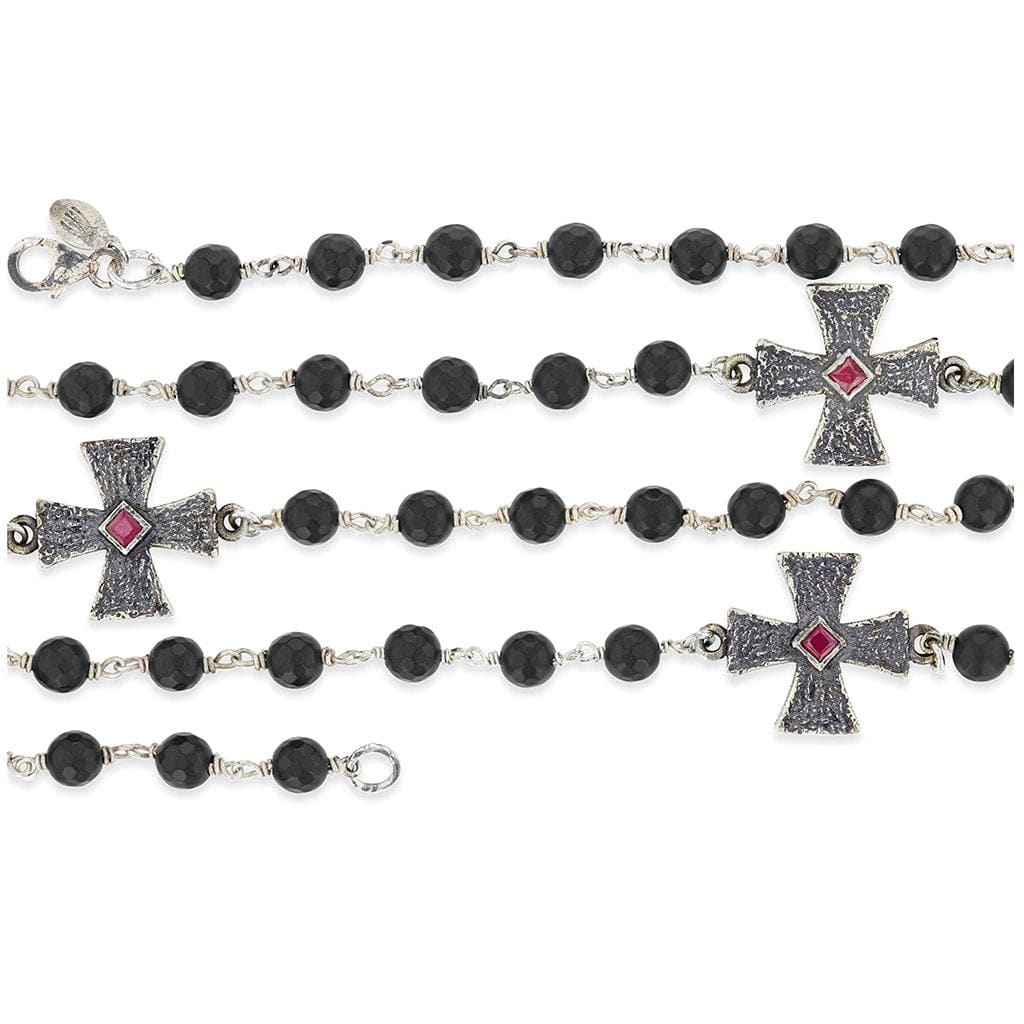 ruby faceted onyx necklace relics of virtue