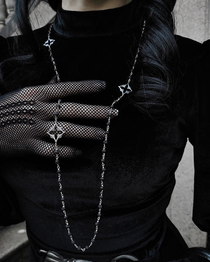 “Gothic Mystique” silver & lava rock necklace