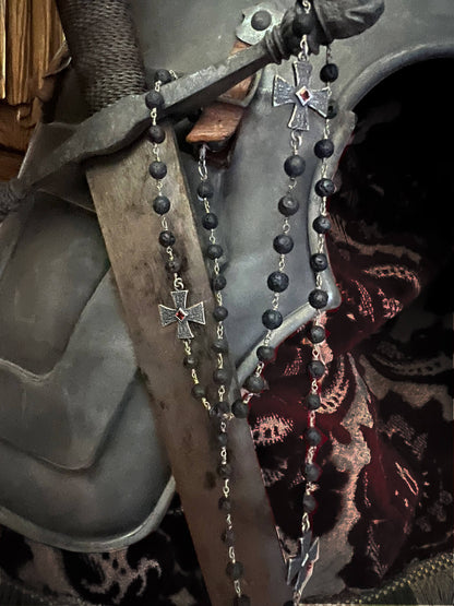 "Relics Of The Revival" Garnet & Lava Rock Necklace