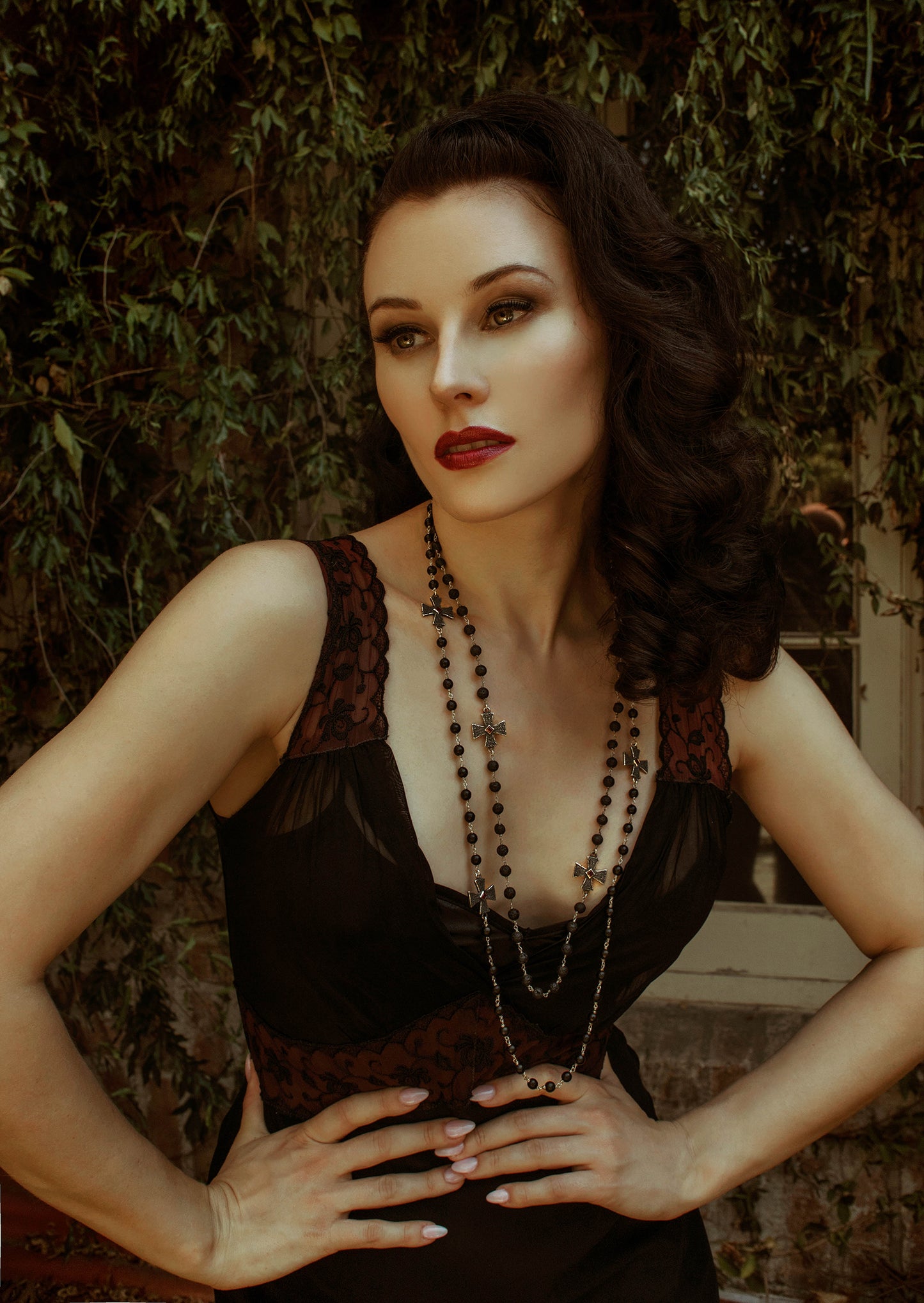 "Relics Of The Revival" Garnet & Lava Rock Necklace