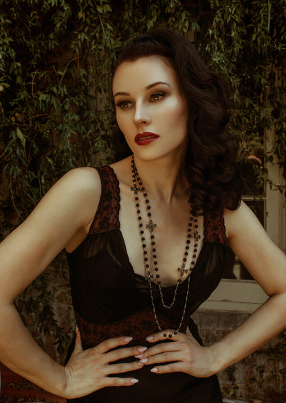 "Relics Of The Revival" Garnet & Lava Rock Necklace