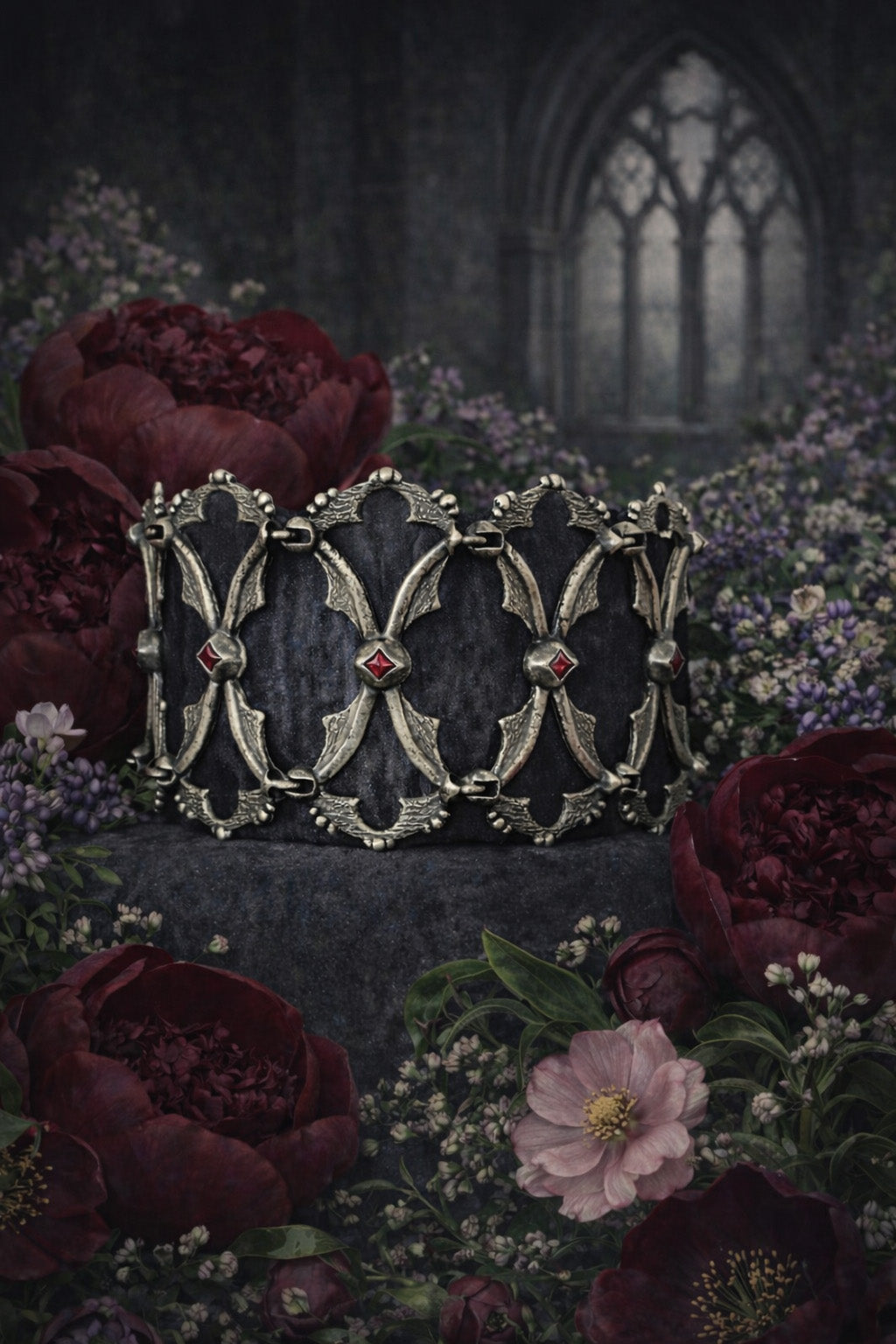 "Windows of the Soul" Garnet Bracelet Cuff