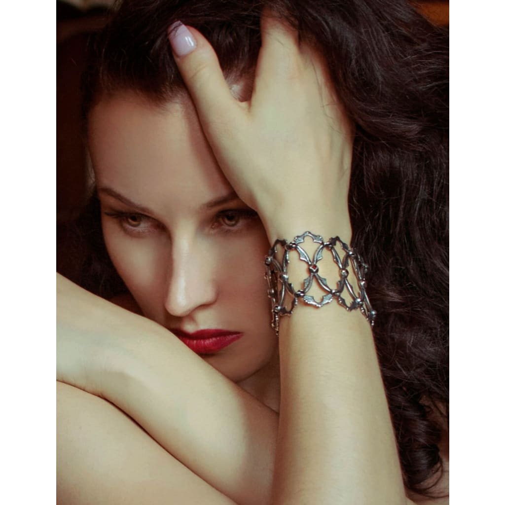 Windows To The Soul Garnet Bracelet Cuff - Bracelet