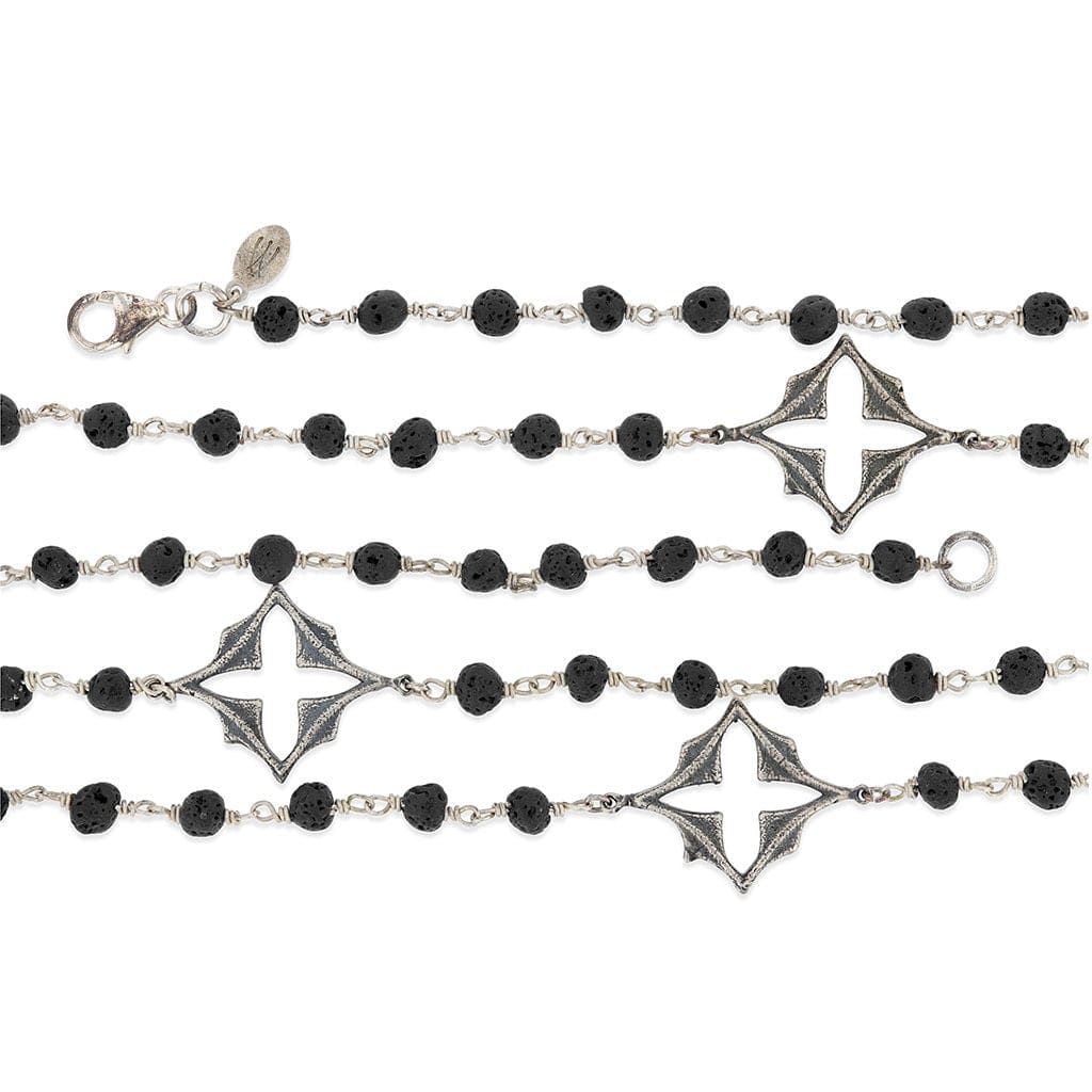 Gothic Necklace | Gothic Mystique Silver & Lava Rock Necklace