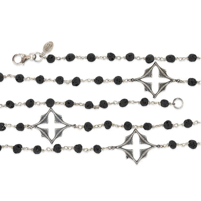 Gothic Necklace | Gothic Mystique Silver & Lava Rock Necklace
