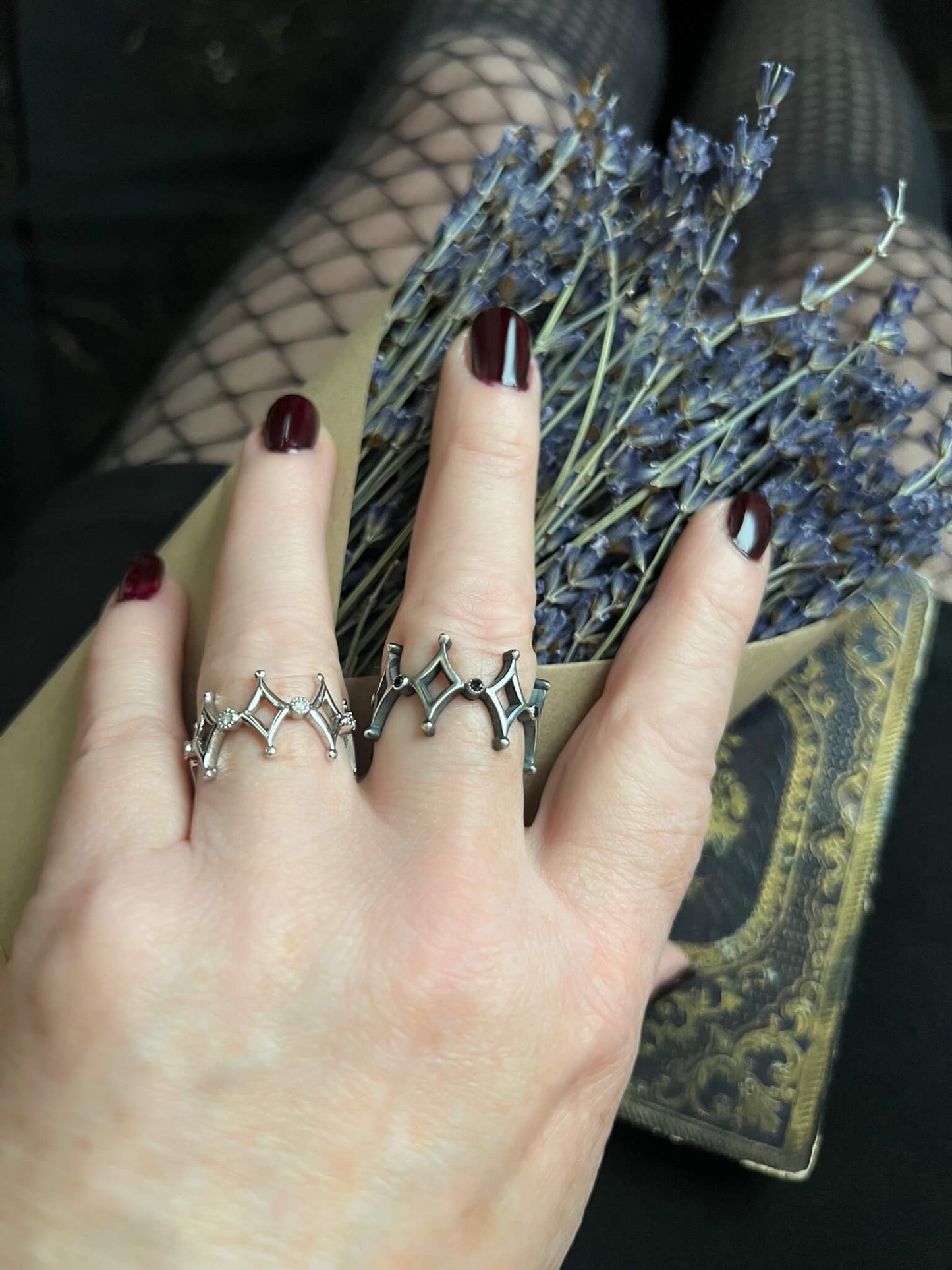 “Gothic Diamonds” black diamond ring
