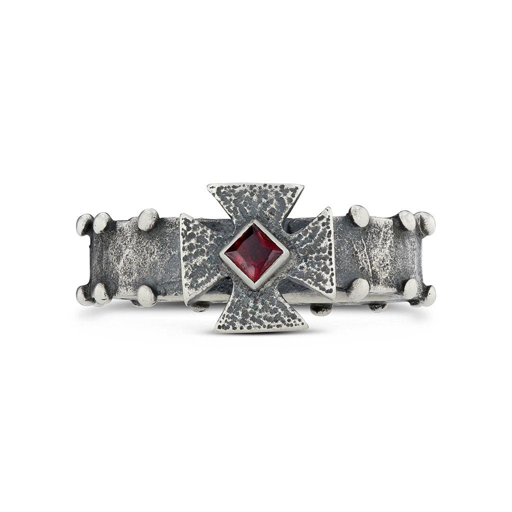 Strength In Virtue Ruby Maltese Cross Ring - Ring