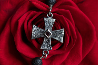"Relics Of The Revival" Garnet & Lava Rock Necklace