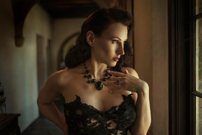 "The Majestic" Faceted Onyx Necklace