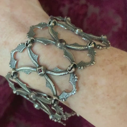 "Windows of the Soul" Garnet Bracelet Cuff