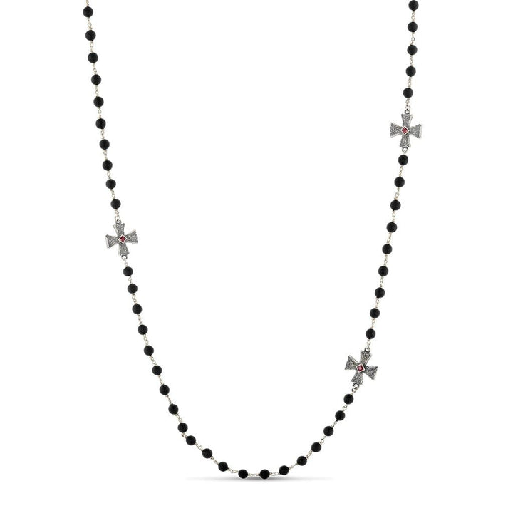 ruby faceted onyx necklace relics of virtue, 