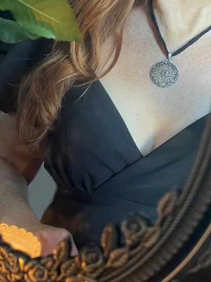 "Gardens Of Adelaide" Black Diamonds Pendant Necklace