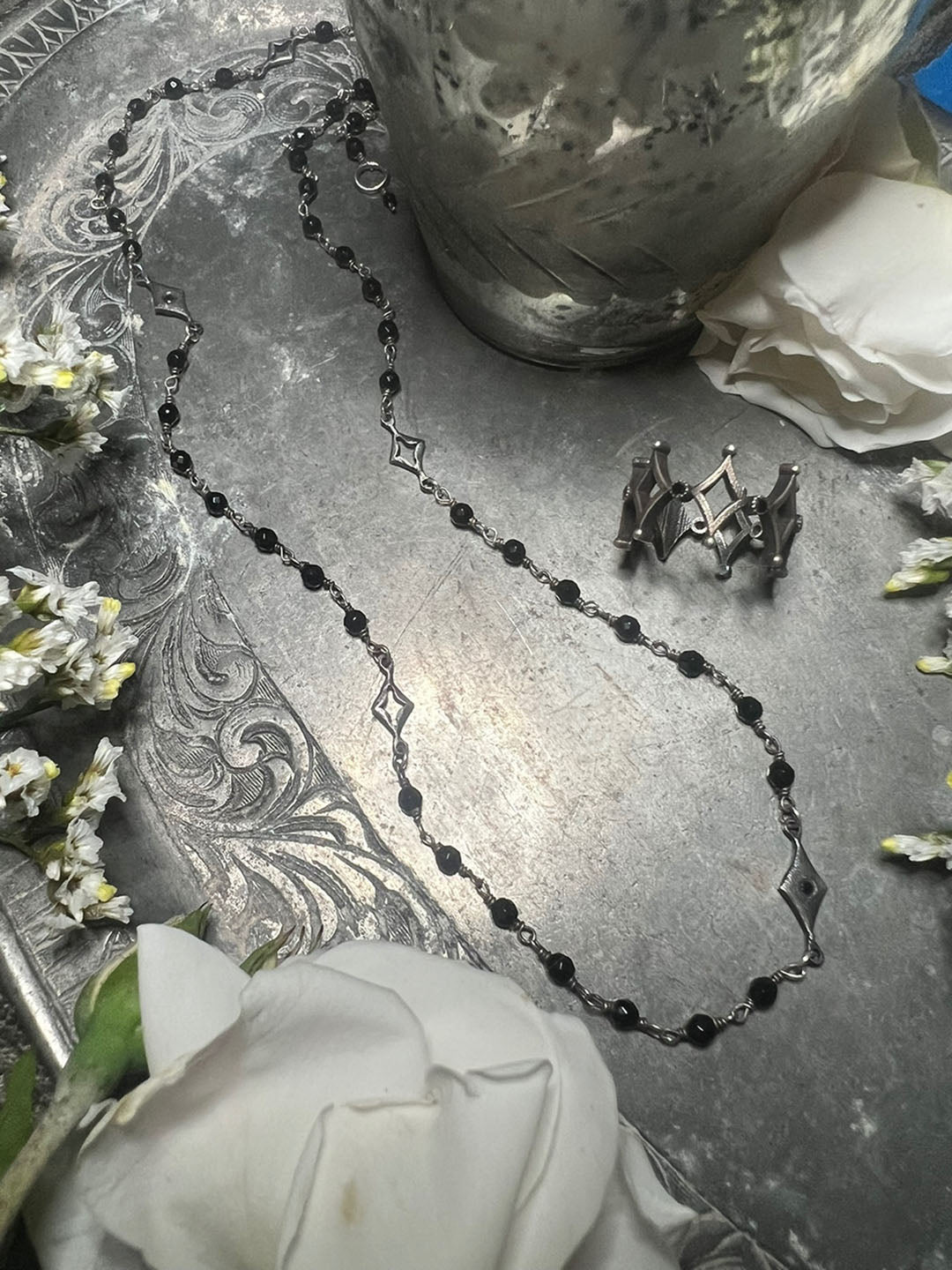 "Dual Harmony" Onyx & Black Diamond Necklace