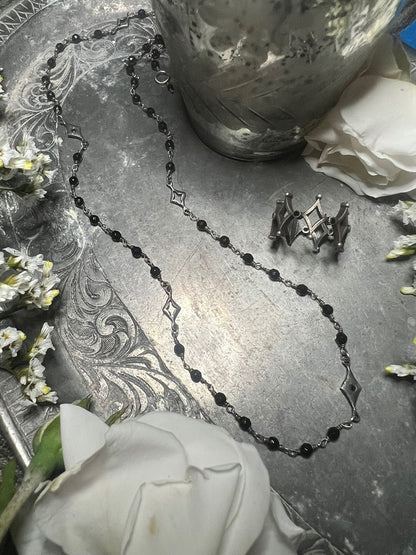 "Dual Harmony" Onyx & Black Diamond Necklace