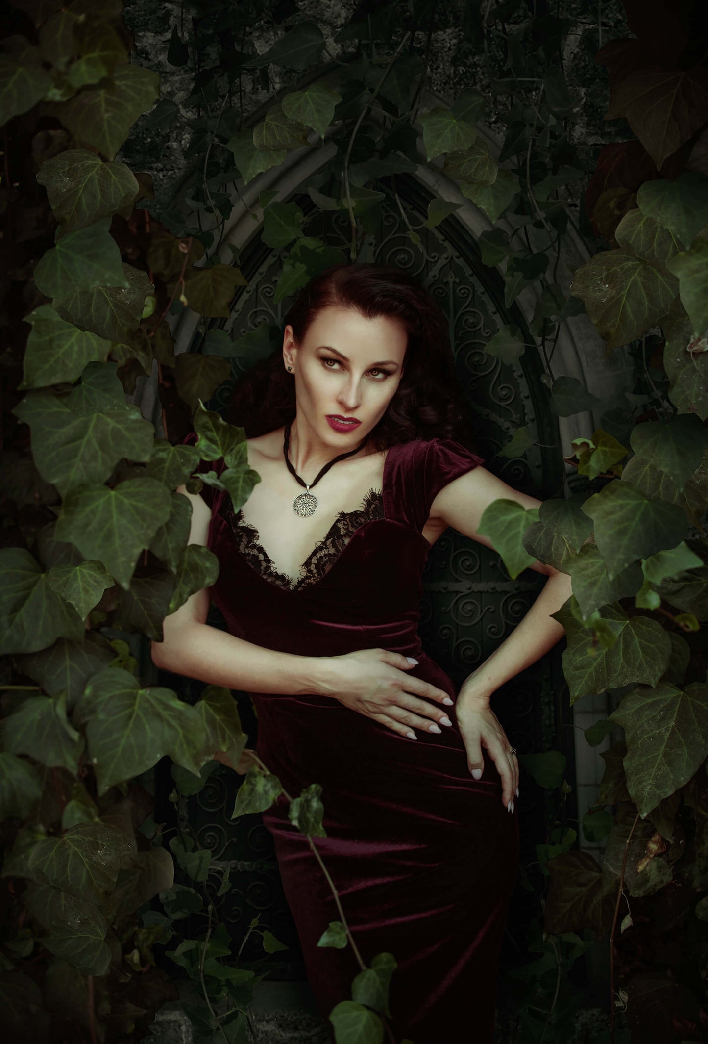 "Gardens Of Adelaide" Black Diamonds Pendant Necklace