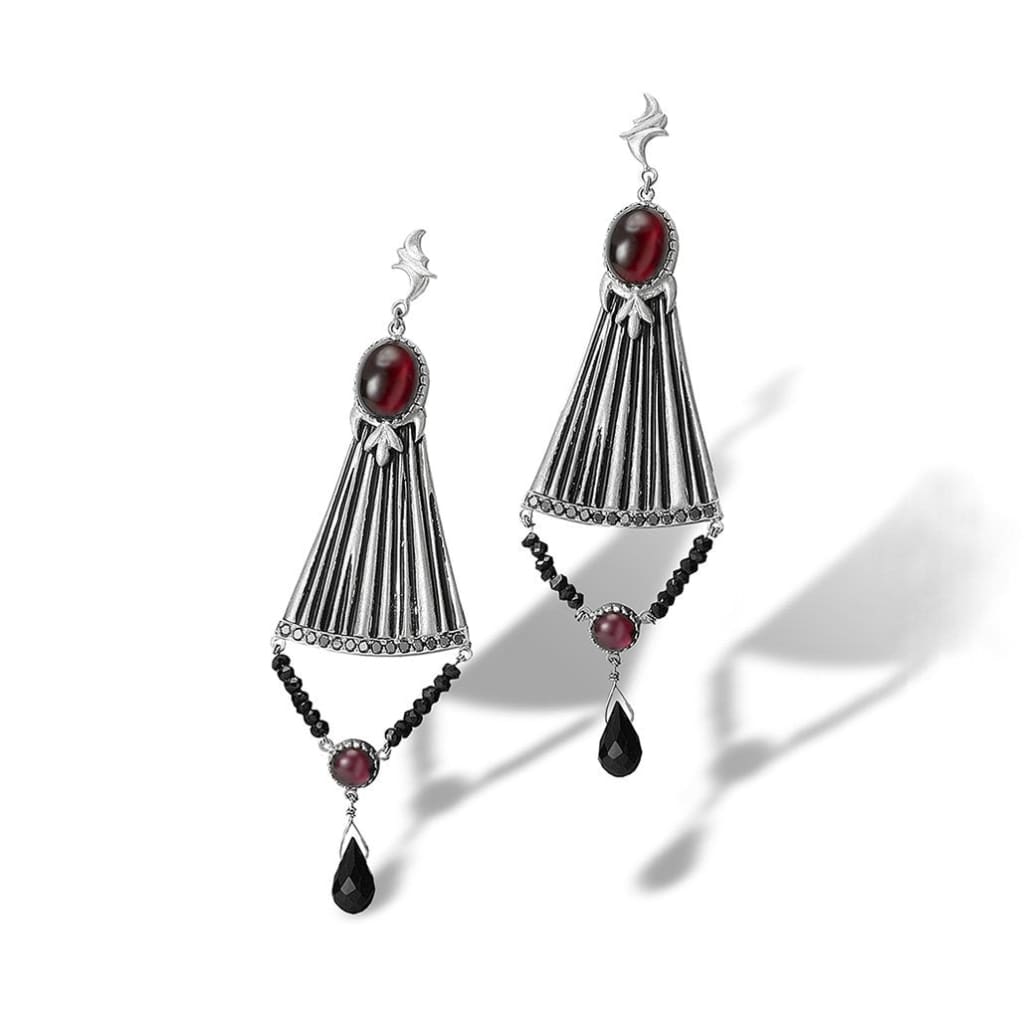 white gold earrings, A feminine stylized chandelier earring in white gold with a flirty and fashionable style