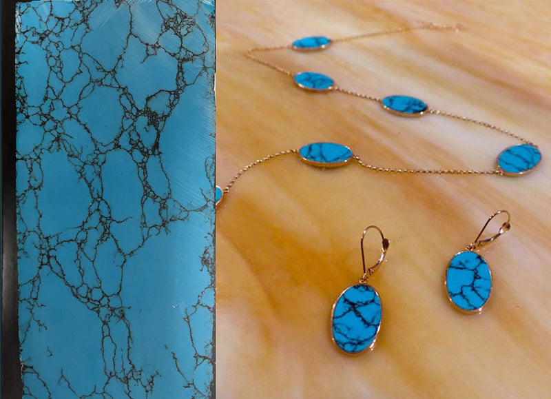 TURQUOISE NECKLACE AND EARRING SET
